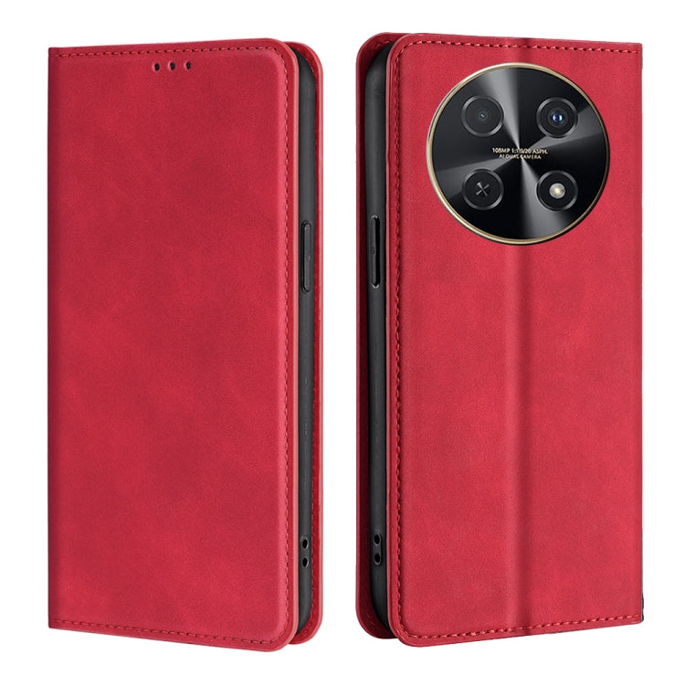 Red leather magnetic phone case, camera and button openings