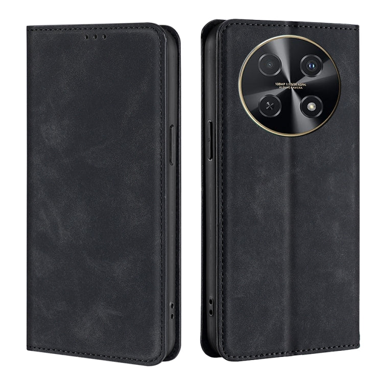 Black leather magnetic phone case, camera and button openings