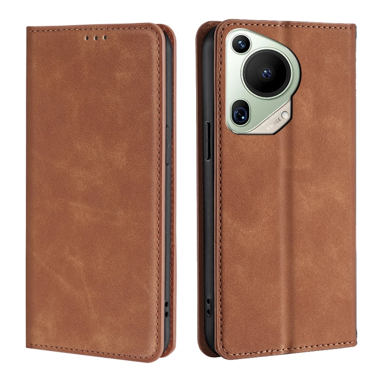 Light brown leather magnetic phone case, cutouts for camera and side buttons