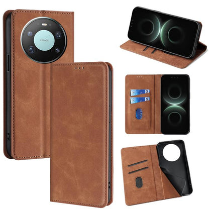 Light brown magnetic leather phone folio case with card slots and kickstand