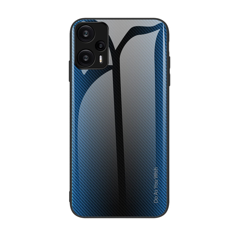 Blue textured TPU phone case with raised camera cutouts and smooth gradient back