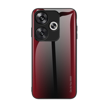Red gradient TPU phone case with textured carbon fiber look and camera cutouts