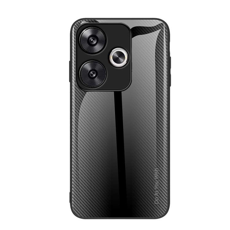 Black gradient TPU phone case with textured carbon fiber look and camera cutouts