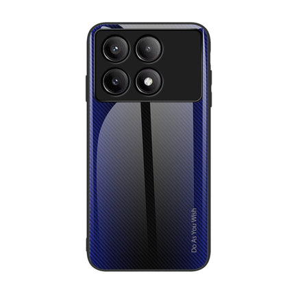 Dark blue gradient TPU phone case with textured carbon fiber look and four-camera cutout