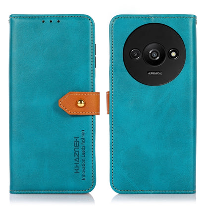 Teal flip leather phone case with magnetic strap and round camera cutout