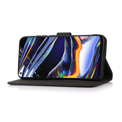 KHAZNEH matte texture leather folio phone case for Xiaomi Poco F5 Pro, black stand