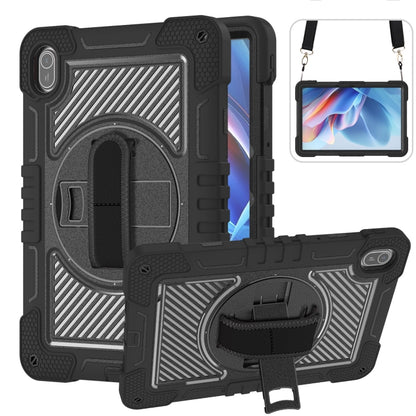 Protective tablet case with rotating stand, navy blue silicone with yellow accents