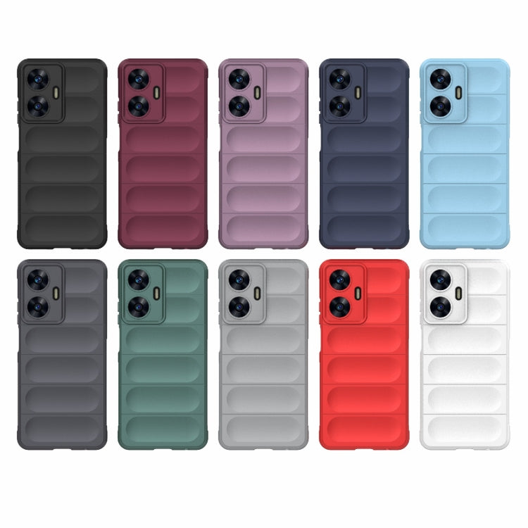 TPU phone case set in dark, purple, and light blue with camera cutouts