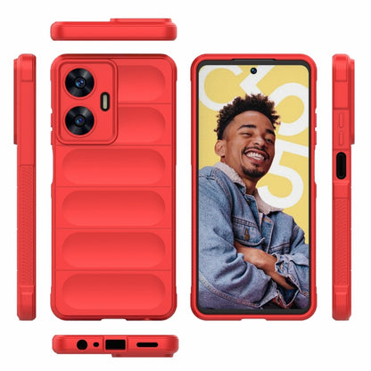 Red TPU phone case with front and back protection, side buttons, and camera cutouts