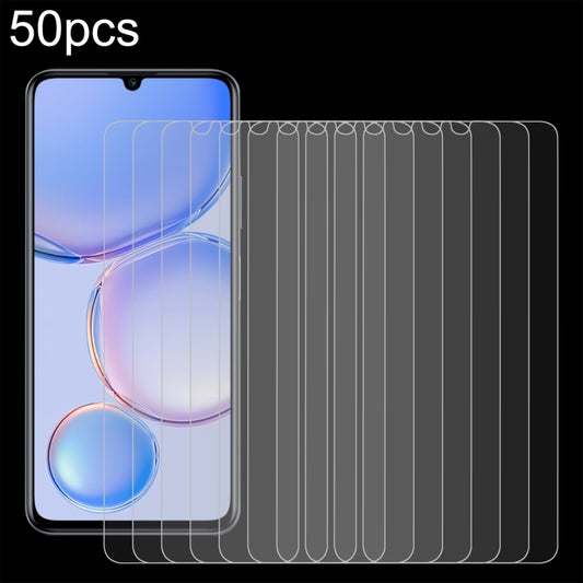 Tempered glass screen protector film set, clear 50-pack, 2.5D curved edge