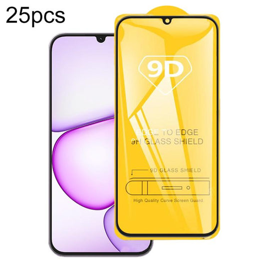 9D full-glue tempered glass screen protector set, 25-pack, curved edge cover