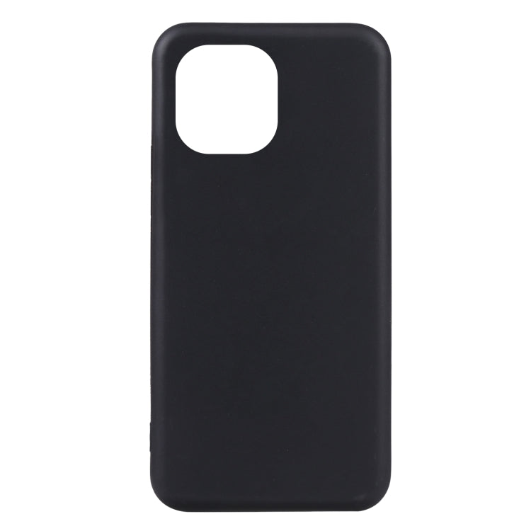 Black TPU phone case back cover with camera cutout and raised lip