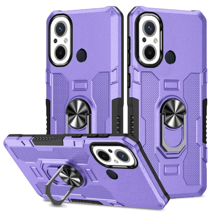 Armor hybrid phone case with ring holder and kickstand, purple