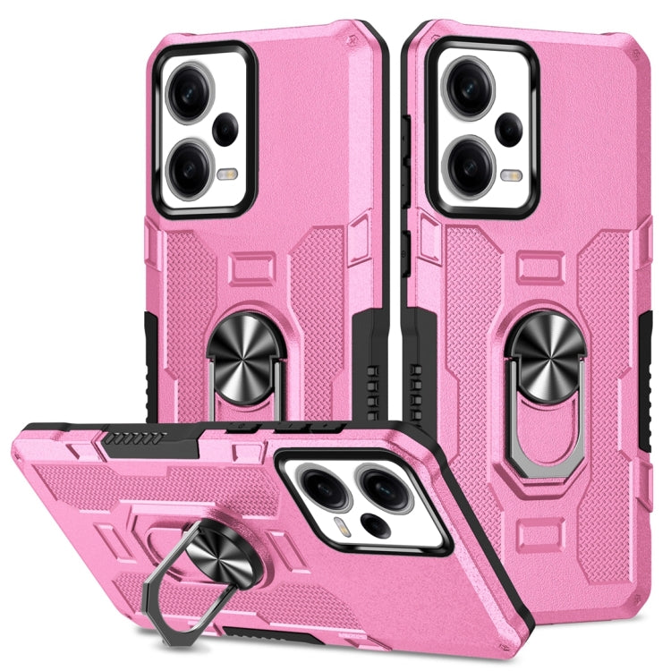Armor hybrid phone case with ring holder and kickstand, pink