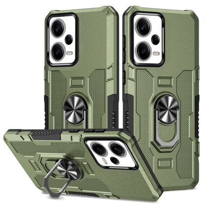 Armor hybrid phone case with ring holder and kickstand, green