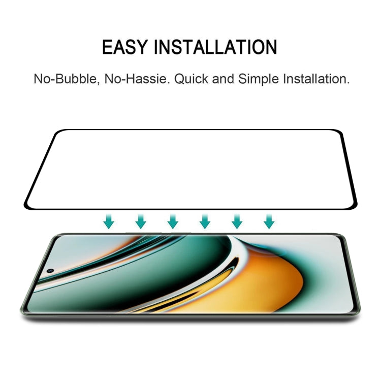 3D curved edge tempered glass screen protector for Realme 11 Pro, easy install