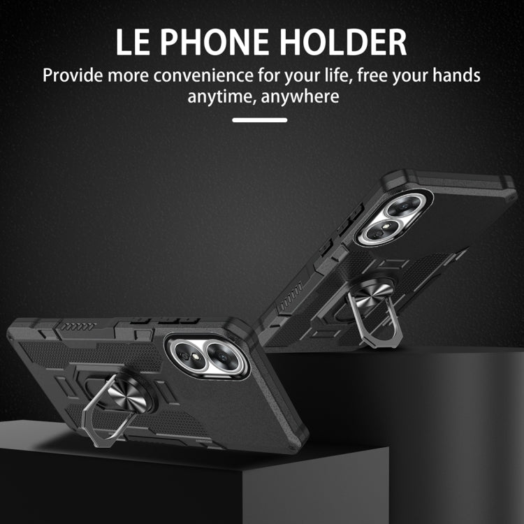 Black rugged hybrid phone case with ring holder and kickstand