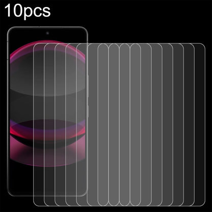 Clear 2.5D tempered glass screen protector set, 10-pack, stacked films for smartphone