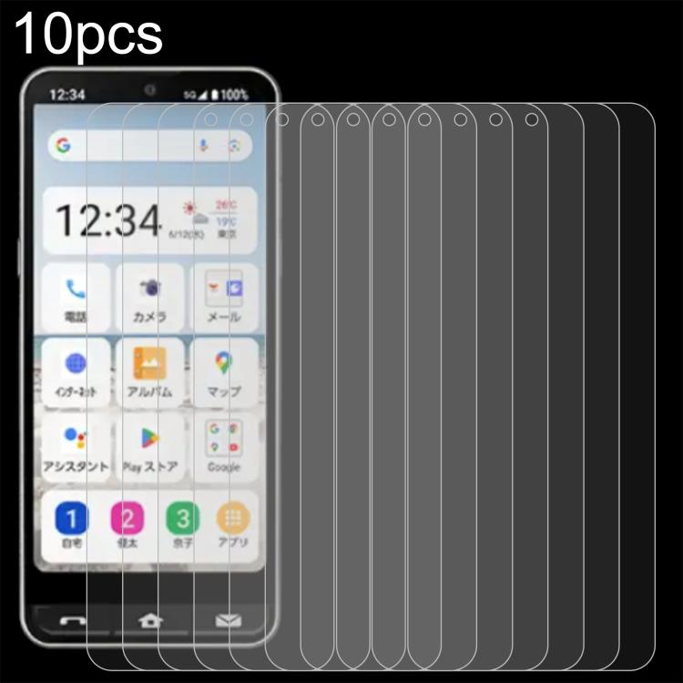 Clear 2.5D tempered glass screen protector set, 10-pack, multiple films for smartphone