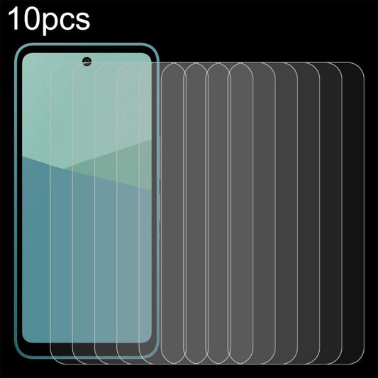 10-pack tempered glass screen protectors with 2.5D curved edges, clear finish