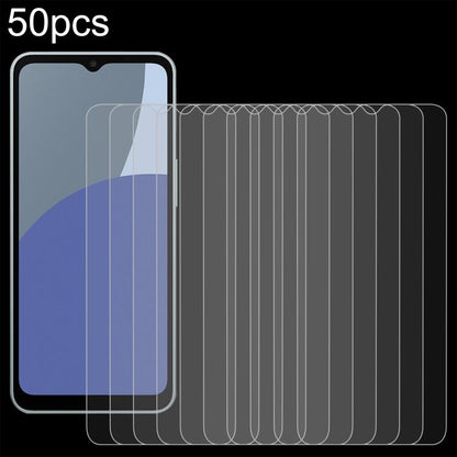 Tempered glass screen protector film, clear 2.5D sheets (50-pack) for phone front screen
