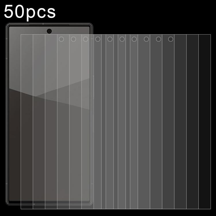 Tempered glass screen protector film, transparent 2.5D sheets (50-pack) for smartphone screen