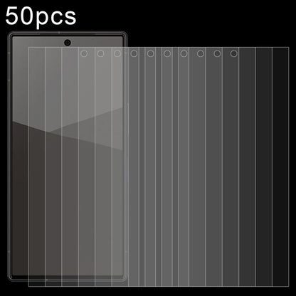 Tempered glass screen protector film, transparent 2.5D sheets (50-pack) for smartphone screen