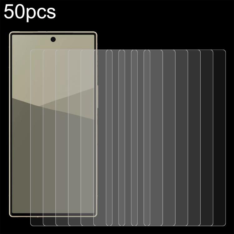 Tempered glass screen protector film, clear 2.5D sheets (50-pack) with curved edges