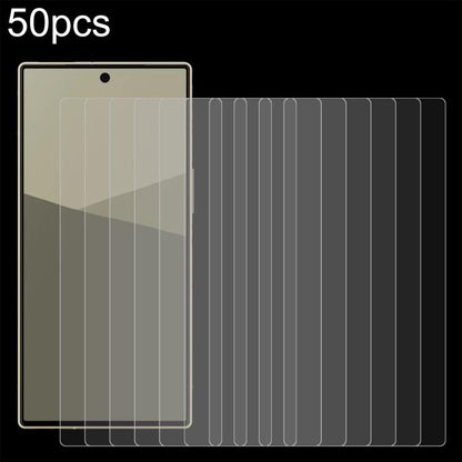Tempered glass screen protector film, clear 2.5D sheets (50-pack) with curved edges