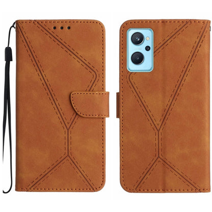 Brown embossed leather phone wallet case with magnetic flap, wrist strap, card slot