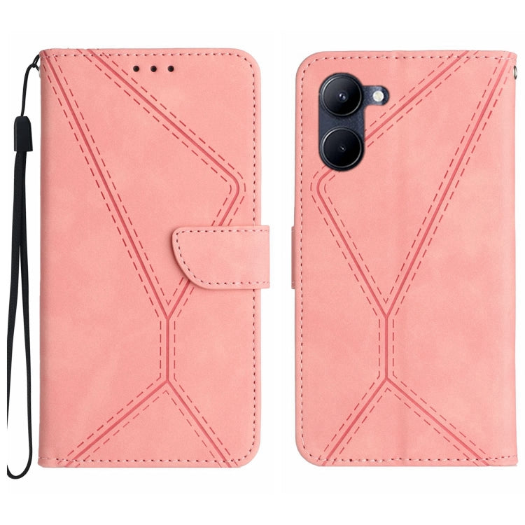 Pink embossed leather phone wallet case with magnetic flap and wrist strap, card slot