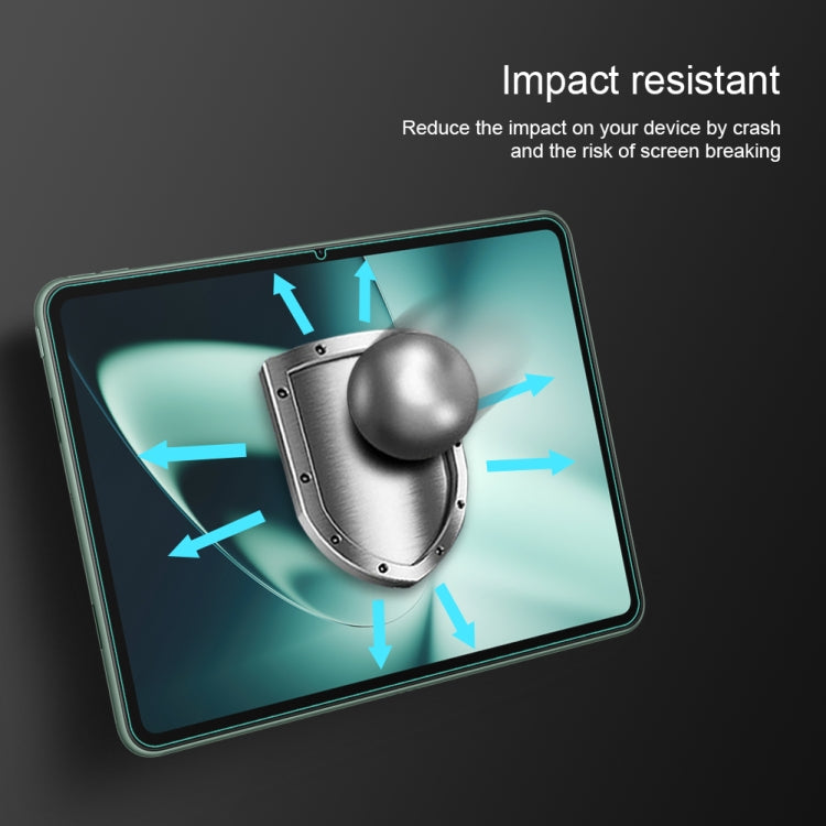 Impact-resistant tempered glass screen protector film with reinforced design