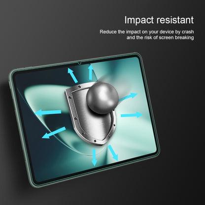 Impact-resistant tempered glass screen protector film with reinforced design