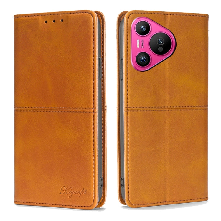 Light brown leather folio phone case with magnetic flap and camera module cutout
