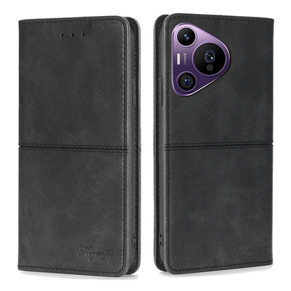 Black magnetic leather phone case with flip cover and camera cutout