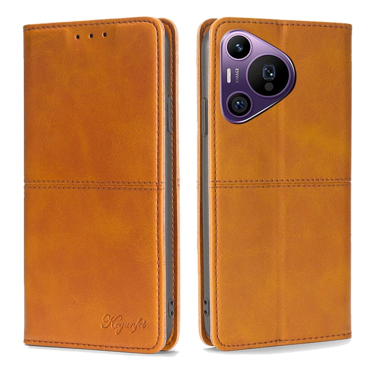 Light brown magnetic leather phone case with flip cover and camera cutout