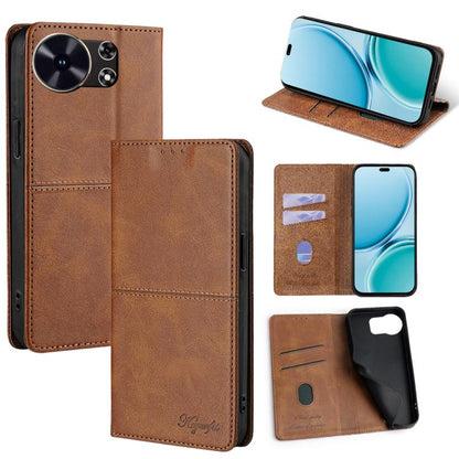 Light brown magnetic folio phone case with card slots and flip stand