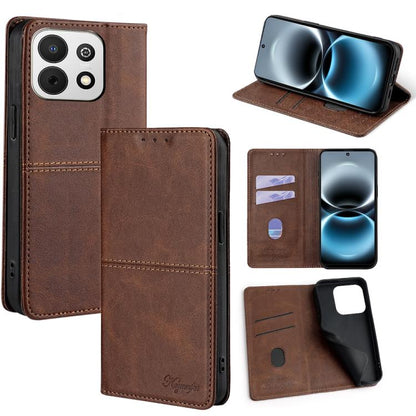 Dark brown magnetic folio phone case with card slots and flip stand