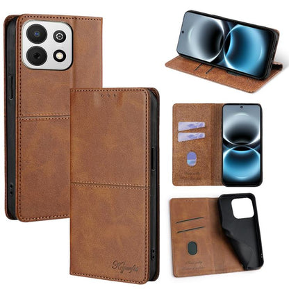 Light brown magnetic folio phone case with card slots and flip stand