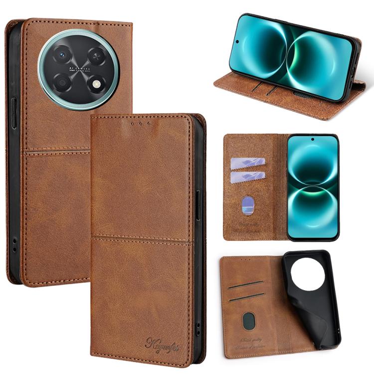 Magnetic leather wallet phone case, light brown, flip cover with inner card slots