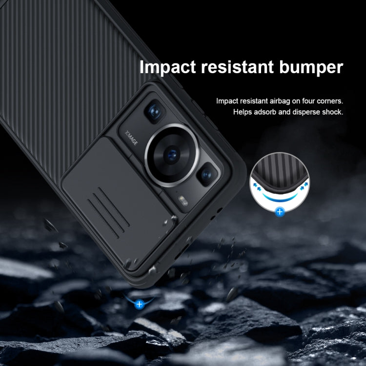 NILLKIN CamShield Pro phone case for Huawei P60 Pro, black shock-absorbing bumper corners