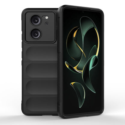 Black TPU flannel phone case with raised edge and camera cutouts