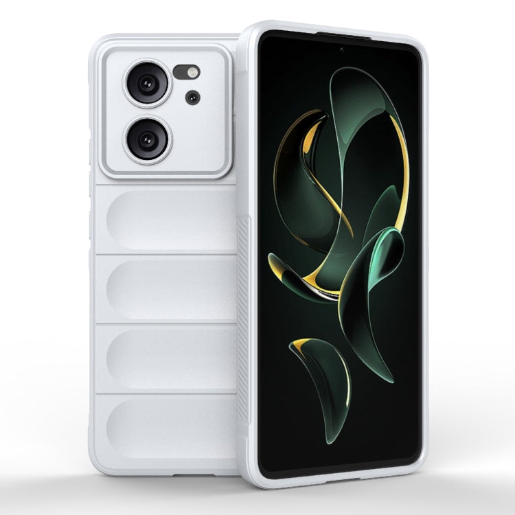 White TPU phone case with flannel lining, raised camera bezels and soft bumper texture