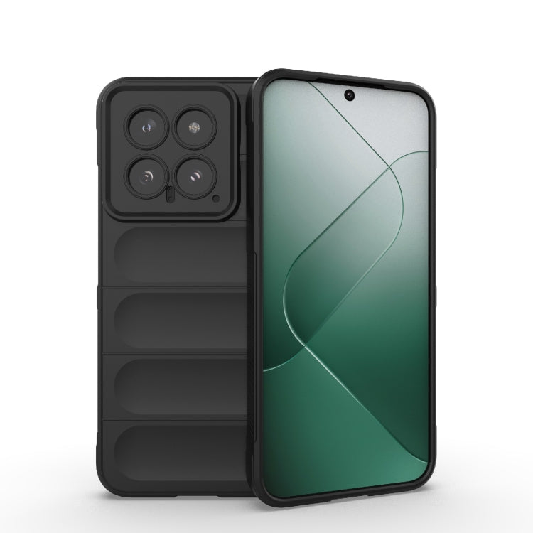 Black phone case with raised camera cutout and layered bumper design