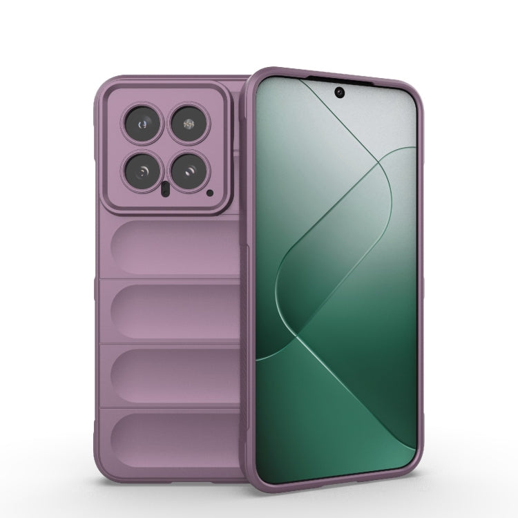 Purple TPU flannel phone case with textured grip and camera cutouts