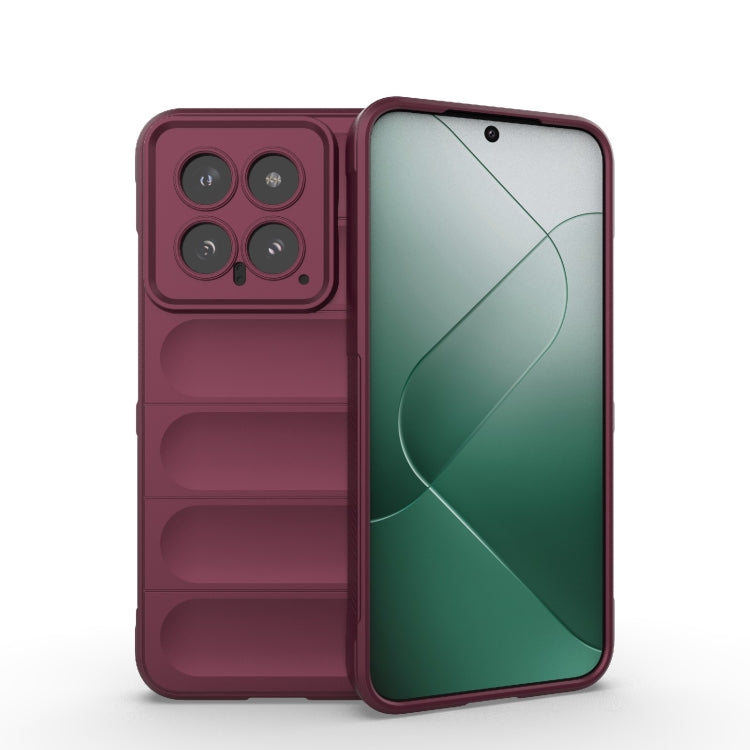Wine red TPU flannel phone case with textured grip and camera cutouts