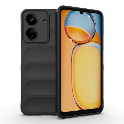 Black TPU flannel phone case with textured grip and camera cutouts