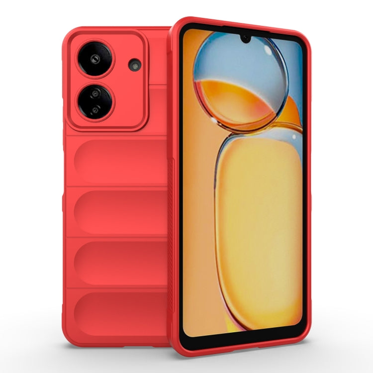 Red TPU flannel phone case with textured grip and camera cutouts