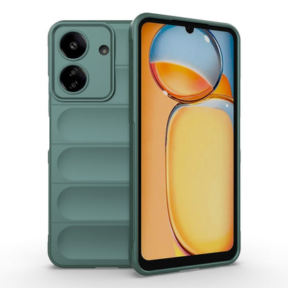 Dark green TPU flannel phone case with textured grip and camera cutouts