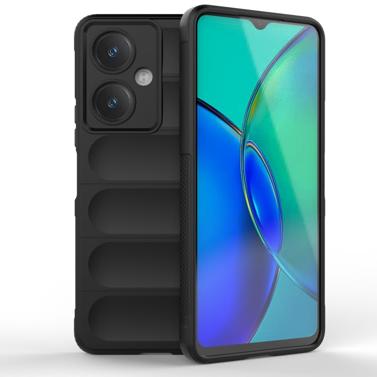 Black TPU phone case with flannel texture, raised camera cutouts and lip